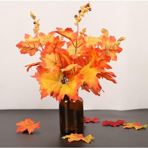 Artificial Maple Leaf Ornaments Lifelike Autumn Leaves Decorations Party Dining Table Living Room Home Fake Flower Plant Decor