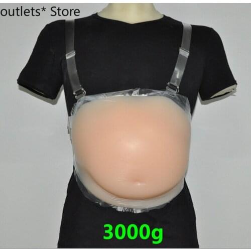 8-10 Month Twins 3000g/pc Silicone Artificial Belly Fake Jelly Belly Pregnancy Tummy for Filme and Adoption Adhesive Belly Fat