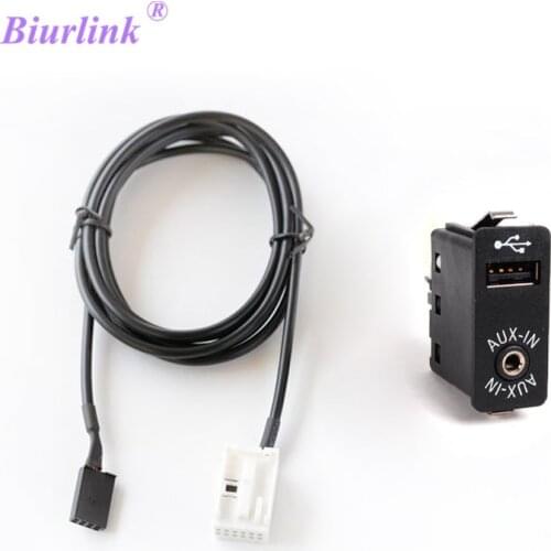 Biurlink Aux-in/USB Socket Switch Audio Adapter Cable For BMW E60 E61 E63 E64 E66 E81 E82 E70 E90
