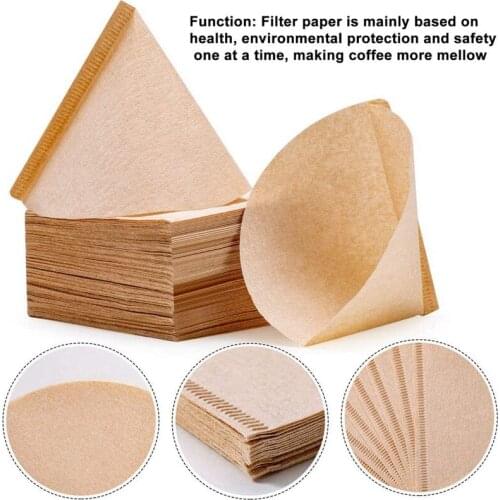 HGHO Cone Coffee Filters 2-4 Cups Natural Coffee Paper Filters V02 Compatible with V60 and No.2 Size Pour Over Drippers