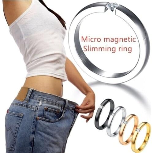 4 Colors Polished Cubic Zirconia Stone Lose Weight Rings Woman Stone Rings Women Girls Lose Weight Rose Gold Finger Rings
