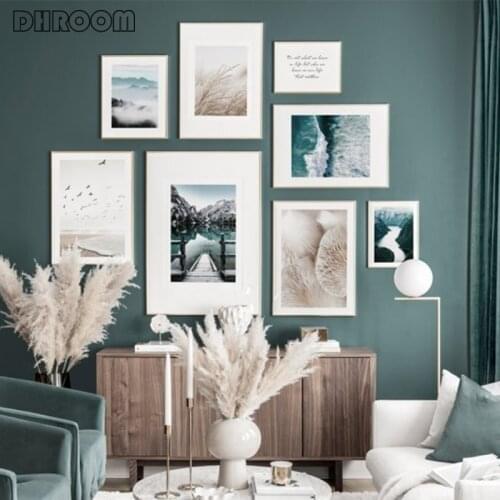Summer Picture Gallery Landscapes Posters Borealis Canvas Painting Beach Poster Mountain Lake Print Wall Picture Home Decoration