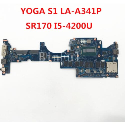 High quality For Lenovo Thinkpad Yoga S1 Laptop motherboard ZIPS1 LA-A341P 8GB-RAM With SR170 I5-4200U CPU 100% full Tested