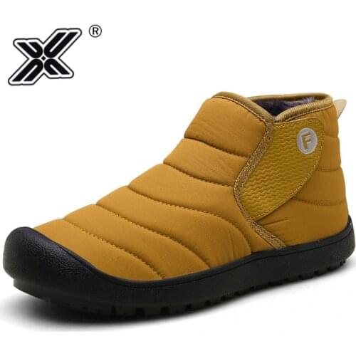 Hot Sale Unisex Winter Boots Waterproof Snow Boots Men Warm Casual Shoes Yellow Plush Ankle Boots Men Big Size 47 botas mujer