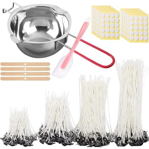 Candle Making Kit,DIY Candle Craft Tools,Candle Make Pouring Pot,Candle Wicks,Wicks Sticker,Candle Wick Holder And Spoon