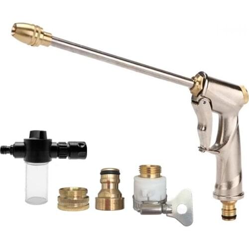 Adjustable High Pressure Water Gun Car Wash Lances Foam Gun Home Garden Irrigation Hidrolimpiadora Metal Sprinkler Hose Nozzle