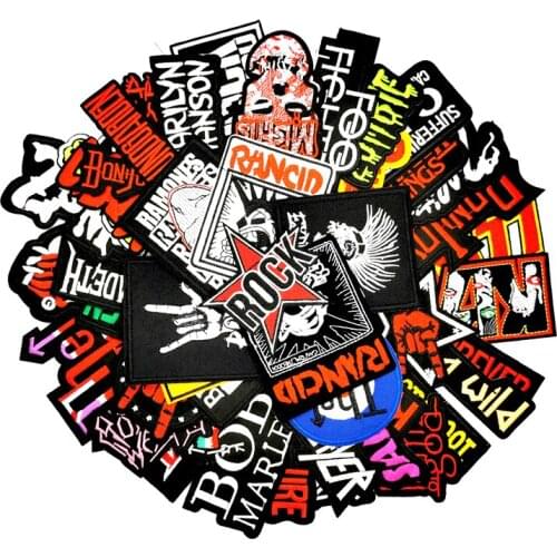 Patches for Clothing Rock Hippie Embroidered Patch on Clothes Iron on Appliques Sewing Jackets Jeans Stickers Band Musice Badges