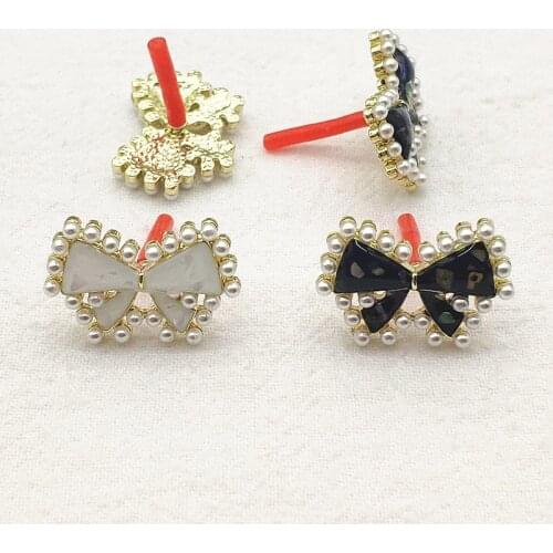 New Arrival! 16x23mm 50pcs Imitation pearls Bow Charm for Handmade Bracelet Necklace Earring DIY Accessories,Jewelry Findings