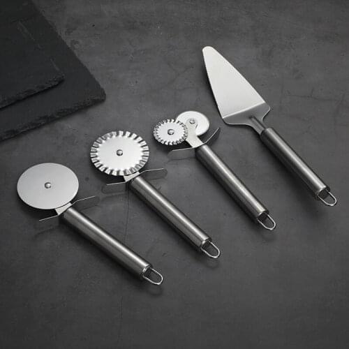 Stainless steel single wheel pizza knife roller pizza knife single wheel pizza knife double wheel pizza knife cake shovel