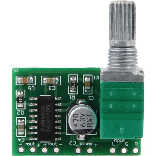 PAM8403 Mini 5V Audio Digital Amplifier Board Switch Potentiometer powered USB