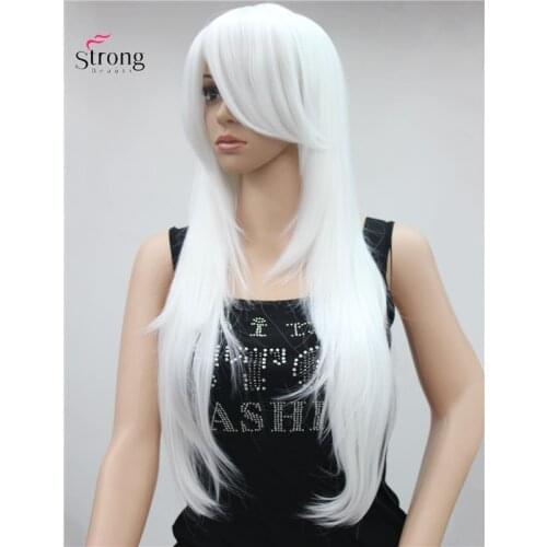 Long Layered Straight White, Pink ,Silver,Blonde,Full Synthetic Wig Wigs