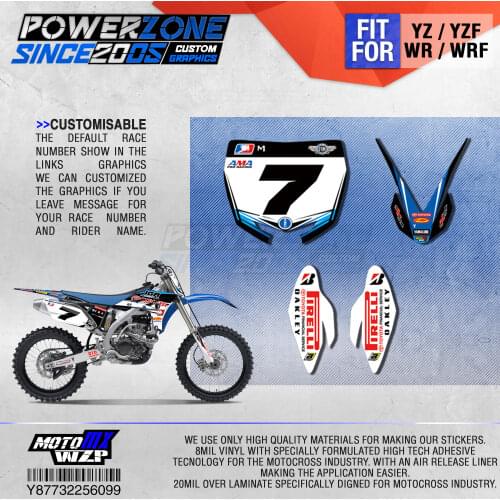 PowerZone Customized Team Graphics Backgrounds Decals 3M Custom Stickers For YAMAHA YZF250 2010-2013 WR450F 2012-2015 YZ WRF 099