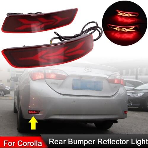 For Toyota Corolla Altis 2014-2018 Rear Bumper Reflector Warning Lamp Driving Light Brake Light Dynamic Turn Signal Light