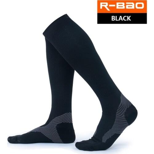 R-BAO 1 Pair High-quality Marathon Mens Cycling Socks Compression Running Socks Outdoor Sports Long Knee High Bicycle Socks