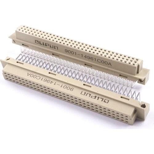 50pcs DIN 41612 Connector 3 Rows 96 Positions Receptacle Female Sockets Right Angle Through Hole PCB 3x32 Pin Pitch 2.54mm