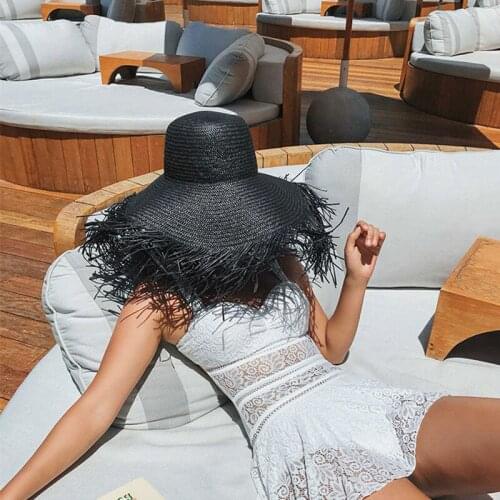 Elegant Wide Brim Summer Hat Holiday Seaside Beach Vintage Casual Sun Protection Paper Straw Sun Hats Chapeu Feminino Cape New