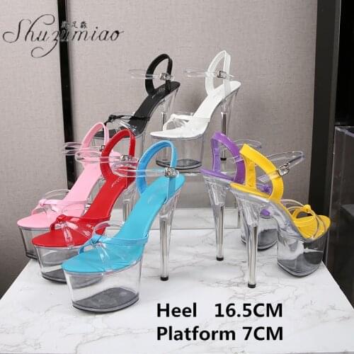 Sexy Show Stripper Party Club Wedding Crystal Shoes Transparent Pole Dance Shoes 17 20 CM Super High Heels Sandals Womens Shoes