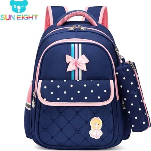 SUN EIGHT Grader 1-2 Kids Backpack School Bags For Girls School Bags Children Travel Backpack Crossbow Pink Kids Bag