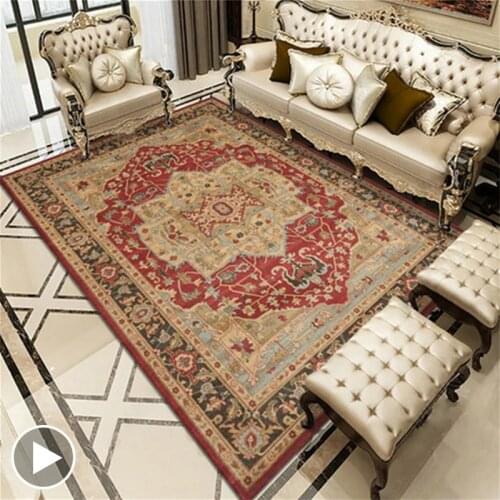 Vintage Persian Carpet for Home Living Room Rectangle Area Rugs Bohemian Style Bedroom Study Soft Anti-Slip Decorative Carpets