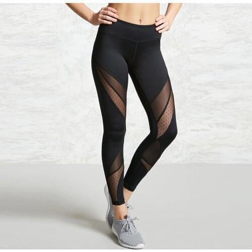Women Mesh Patchwork Sport Leggings High Waist Tights Pants Tummy Control Sports Wear For Women Gym Push Up Yoga Pants #T1G