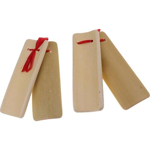 1 Pair Wooden Finger Castanets Musical Percussion Instrument Toy for Kids