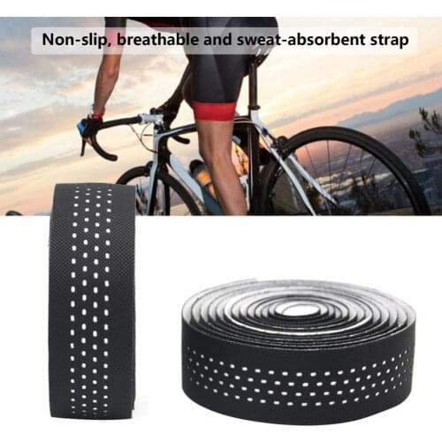1 Pair Polyurethane Bicycle Handlebar Tape Breathable Sweat-absorbent Anti-skid Bike Bar Tape With Hole for Mountain Bike