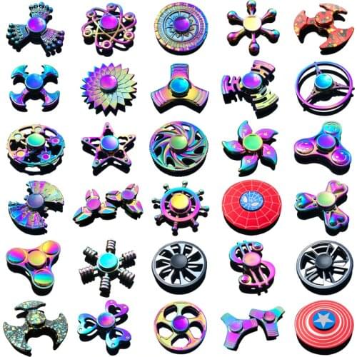 1PCS Fidget Toys Hand Spinner Metal Finger Focus Toy Fidget Spinner Electroplate Hybrid Bearing Toy for Adult Children Wholesale