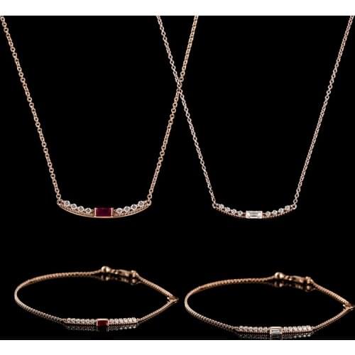 2020 Fashion Jewelry SWA New Dia Distinct Line Set Rose Gold Exquisite Line Decoration Crystal Wild Woman Jewelry Romantic Gift