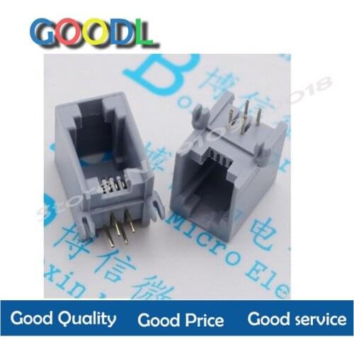 5PCS RJ11 gray 4P4C gray telephone socket RJ11 telephone socket 4P4C network interface