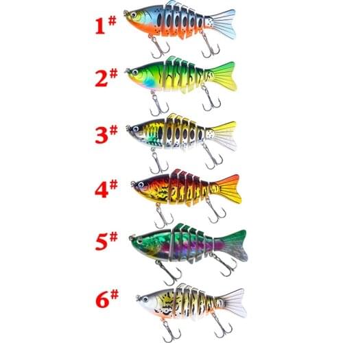 6pcs/ 10cm 15.6g Swim Bait Lure Multi Jointed Fish Wobblers Lifelike Fishing Lure 6 Segment Crank Bait Fishing Tackle