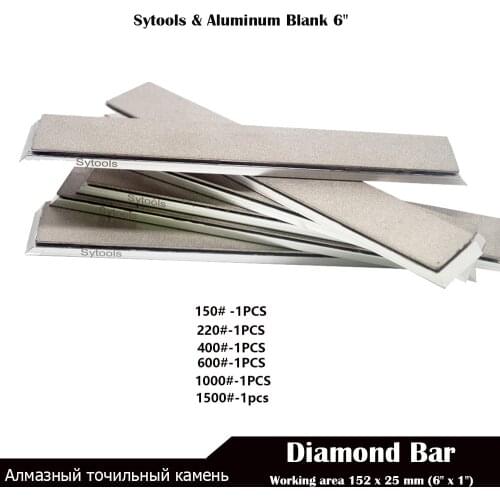 6pcs Aluminum Blank DIAMOND whetstone PLATE SET 6" for Edge Pro, Hapstone, TSProf and Ruixin pro stone STANDARD 25 MM