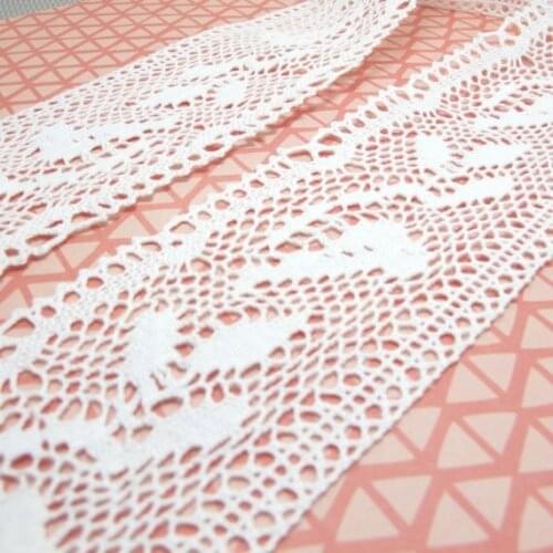 62mm Floral Cotton Lace Trim|Floral Embroidered Trim|Bridal Supplies|Handmade Supplies|Sewing Trim|Scrapbooking Decor