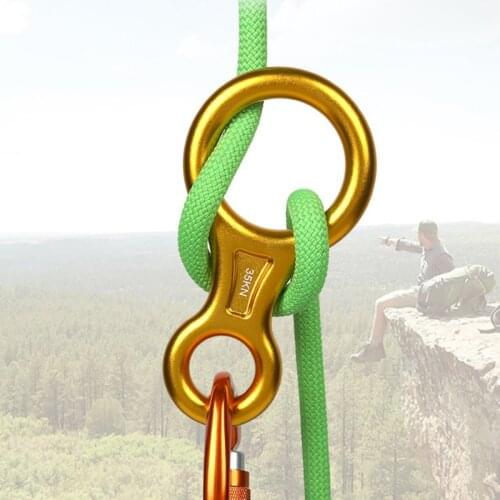 8 Words Climbing Ring Rope Descender Gear Belay Device Downhill Eight Rings 35KN Figure Rock Climbing Descenders 14.6*7.5cm