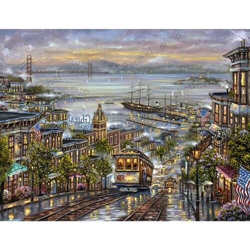 Diamond Embroidery Diy Diamond Painting Cross Stitch Kits Diamond Mosaic City Full Square Diamond Embroider CS252