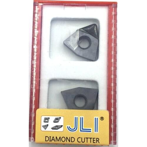 JLI 2pcs/set Diamond Lathe WNGA080404 PCD Cutter Tool CNC Blade Turning Tip Series Suitable for SVJCR SVVCN SVQCR SVUCR