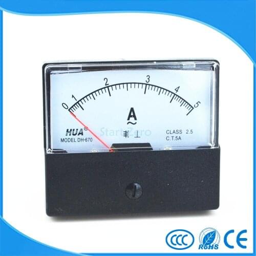 DC 0-5A Analog Panel Meter Ammeter Gauge DH-670