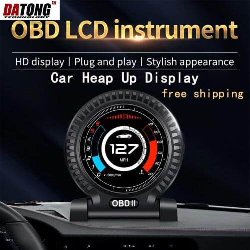 DATONG Car HUD Head Up Display Windscreen Projector OBD2 Smart Car Speedometer Water&Fuel Temp Overspeed Alarm Universal auto