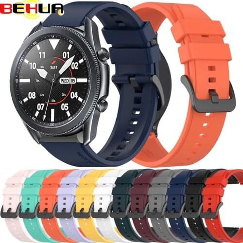 22mm Official Silicone sport Wristband for Samsung galaxy watch 3 45mm 46mm Gear 3 Classic FrontierWatch Band Strap Accessories