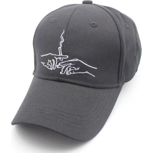 Women Men Unisex Snapback Baseball Cap Hip Hop Embroidery Letter Hand Smoking Kpop Bboy Sport Dad Hat Streetwear Adjustable
