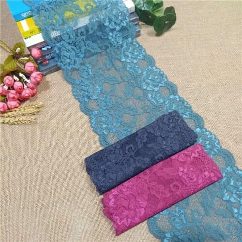 F-6Width 19cm E1492 popular different dress design elastic Nylon Spandex stretch Jacquard lace trimmings fabric