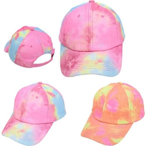 HanXi HanXi New Arrival Tie-dye Baseball Caps Women Summer Visor Sun Hats for Girls