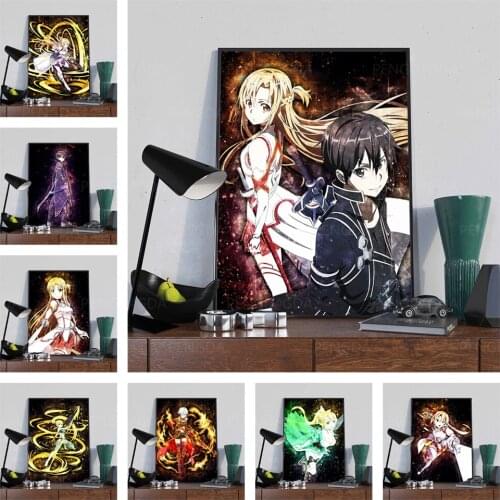 Canvas Hd Prints Sword Art Online Pictures Wall Artwork Japanese Anime Painting Home Decor Modular Poster No Framed Living Room