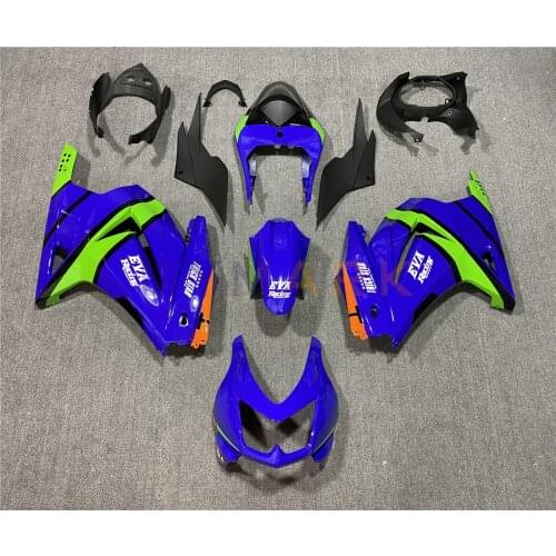 For Kawasaki Ninja 250 NINJA250 EX250 ZX250R 2008-2012 2011 2010 Motorcycle ABS Injection Body Blue Shell Protection Fairing Kit