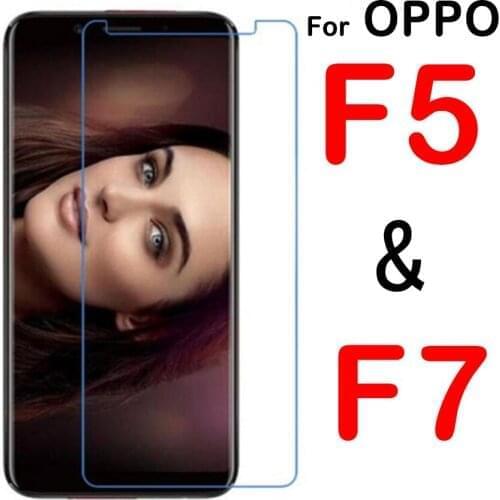 Protective glass on For OPPO F5 Screen protector For OPPO F7 Tempered Glas OP OP F 5 7 Protect Protection Film 9H 2.5D Cover