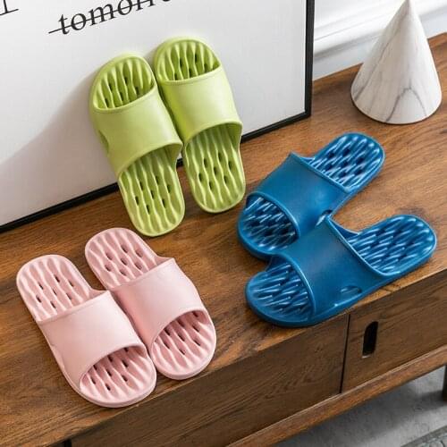 Summer Household Slippers Womens Bathroom Soft Bottom Hollow Quick-drying Slippers Indoor Home Bath Mens Shoes