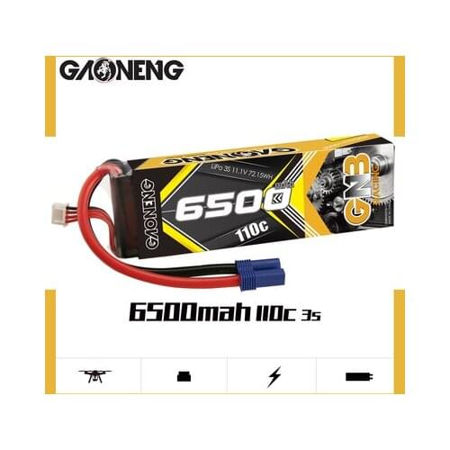 Gaoneng GNB 6500mAh 3S 11.1V 110C/220C Lipo Battery With EC5 XT90 Plug for RC Helicopter Airplane RC Car Boat Parts