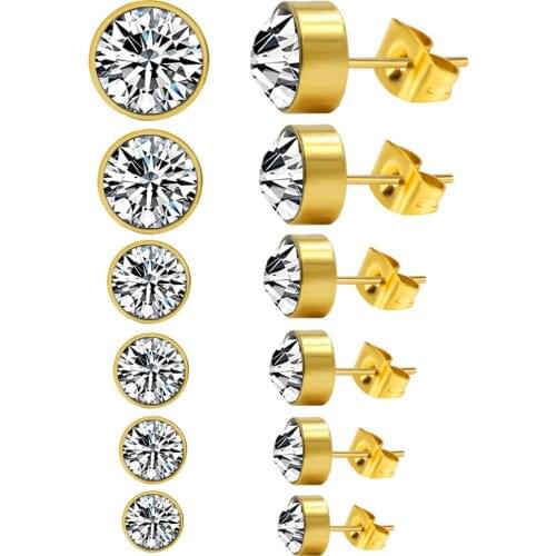 LUXUKISSKIDS Kids Stud Earrings For Women Set 6Pairs/Box Earings 2020 Fashion Jewelry Stainless Steel Earring pendientes brincos