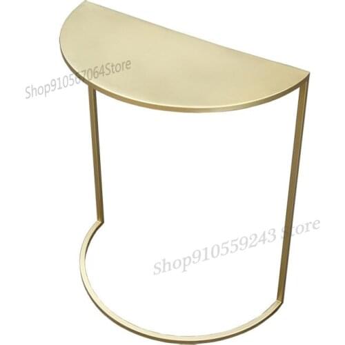 Small Coffee Table Nordic Minimalist Living Room Sofa Side Cabinet Table Bedroom Home Wrought Iron C-shaped Corner Table Movable
