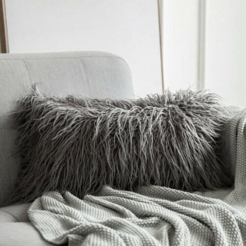 Fashion Soft Faux Fur Throw Pillow Case Fluffy Plush Sofa Cushion Cover Home Decoration