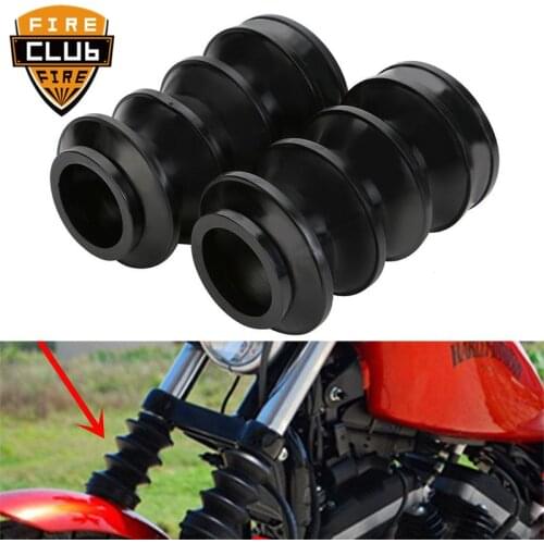 39mm Motorcycle Rubber Front Fork Boots Shock Gaiters Fork Cover Fits For Harley Sportster Dyna FX XL 883